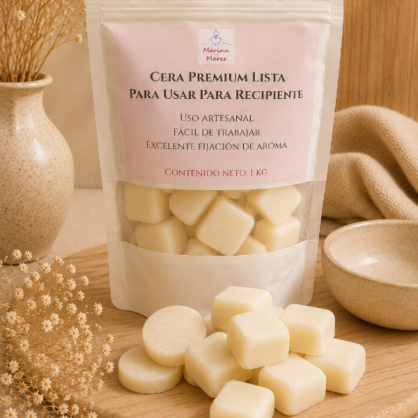 ✨ Cera Premium Lista para RECIPIENTE – Ideal para Velas en vaso , latas y frascos