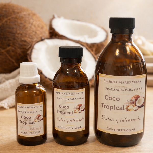 ✨ Fragancia COCO TROPICAL para Velas – Aromas Intensos y Duraderos |  desde $159.00