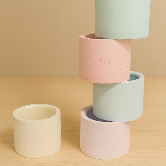 ✨ Base de Cemento Redonda –Blanco y Colores Pastel desde  $12.00  (mayoreo +25 pzas)