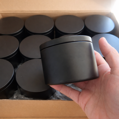 ✨ Lata Premium de Aluminio Negra – Mate con Tapa | desde $40 (mayoreo +25)