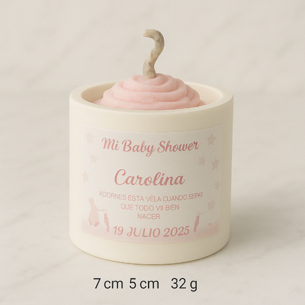 ✨Flor en Maceta de Cemento Baby Shower–$55.10 c/u desde 25 pzas