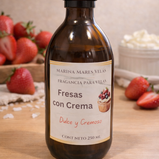 ✨ Fragancia FRESAS CON CREMA para Velas – Aromas Intensos y Duraderos |  desde $119.00