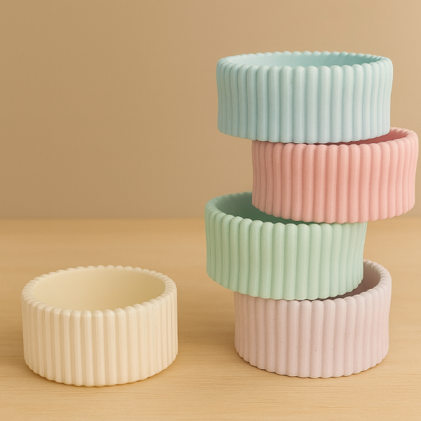 ✨ Base de Cemento Rayada –Blanco y Colores Pastel desde  $13.00  (mayoreo +25 pzas)