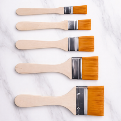 ✨ Set de 5 Pinceles para Pintura en Piezas de Cemento – Diferentes Tamaños | Acabado Uniforme