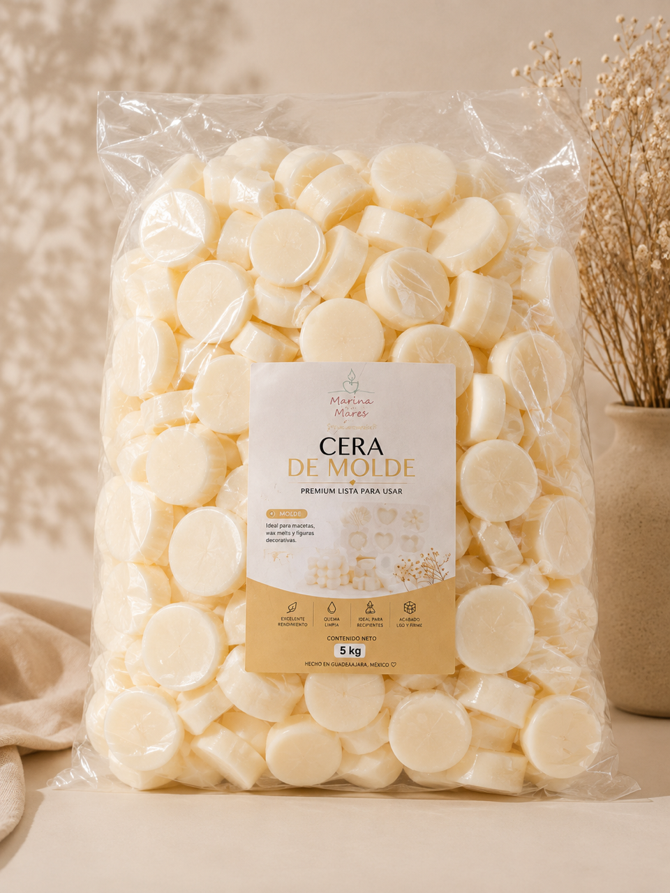 ✨ Cera Premium Lista para MOLDE – Ideal para Velas de molde ,Waxmelts y figuras decorativas