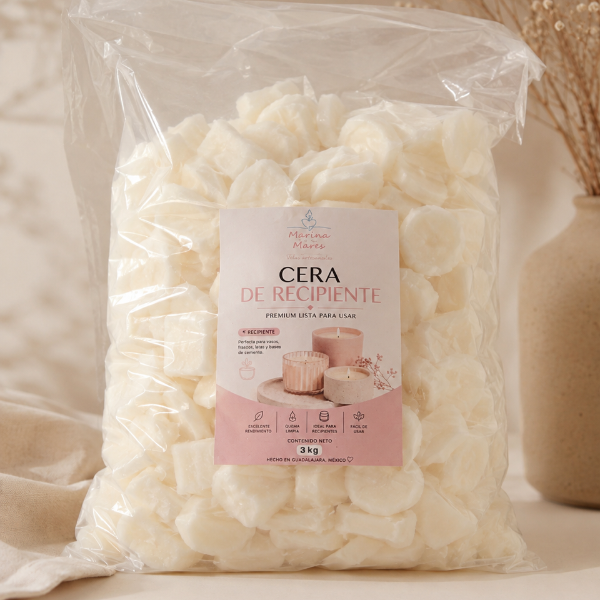 ✨ Cera Premium Lista para RECIPIENTE – Ideal para Velas en vaso , latas y frascos