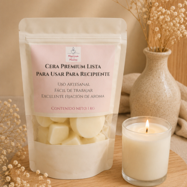 ✨ Cera Premium Lista para RECIPIENTE – Ideal para Velas en vaso , latas y frascos