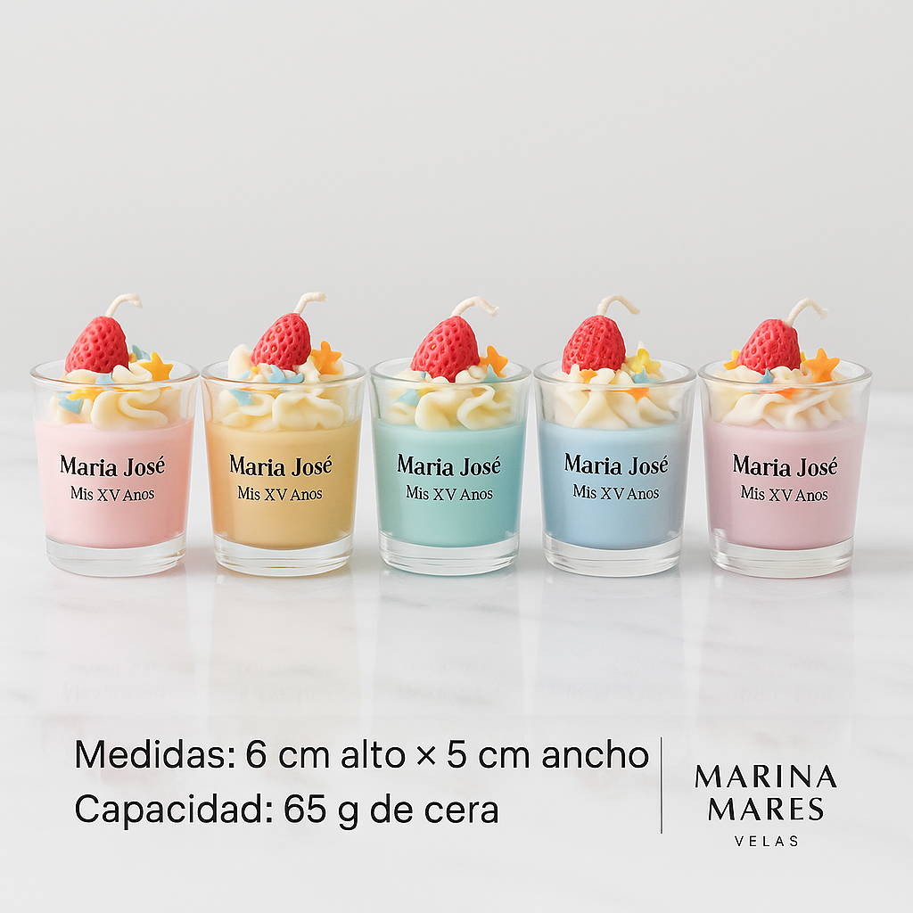 •Vela Mini Malteada de Fresa | Desde $84.55 MXN | Aroma : 🍓Fresas con Crema ⭐️⭐️⭐️⭐️⭐️  