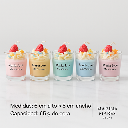 •Vela Mini Malteada de Fresa | Desde $84.55 MXN | Aroma : 🍓Fresas con Crema ⭐️⭐️⭐️⭐️⭐️  