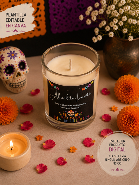 🕯️🧡 Plantillas Editables Dia de Muertos |Canva | 2 Diseños