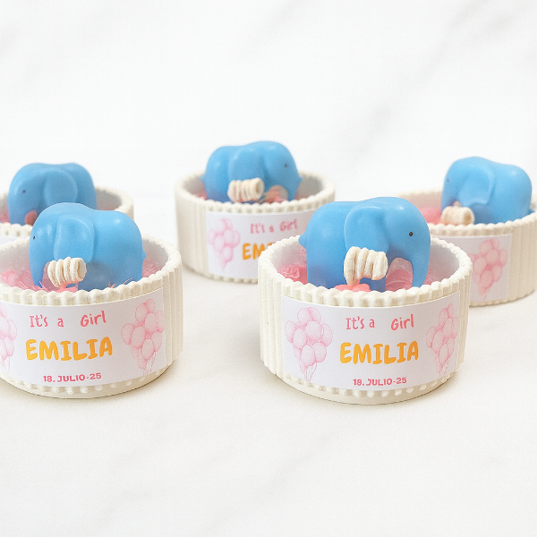 ✨Elefante en Maceta Baby Shower– $70.30 c/u desde 25 pzas