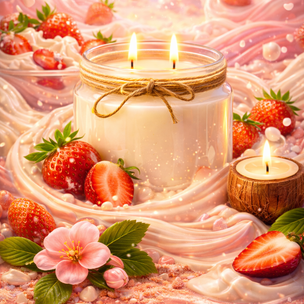 ✨ Fragancia FRESAS CON CREMA para Velas – Aromas Intensos y Duraderos |  desde $115.00