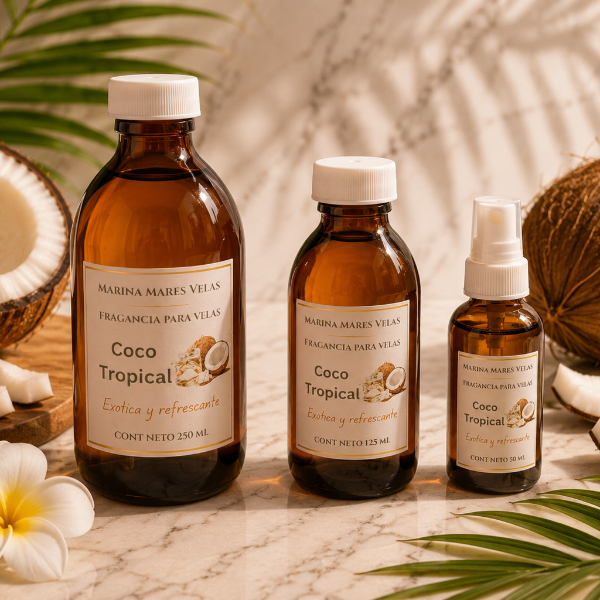 ✨ Fragancia COCO TROPICAL para Velas – Aromas Intensos y Duraderos |  desde $158.00