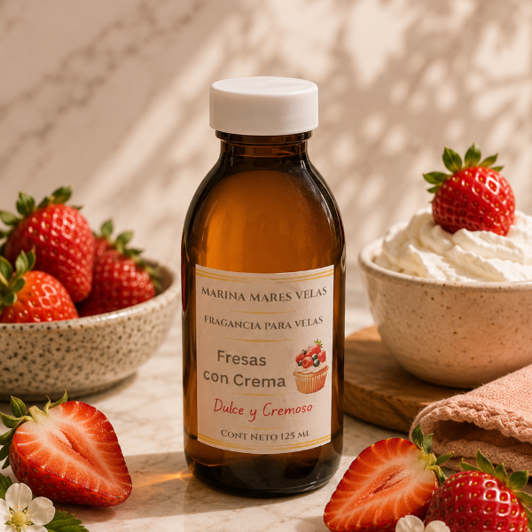 ✨ Fragancia FRESAS CON CREMA para Velas – Aromas Intensos y Duraderos |  desde $115.00