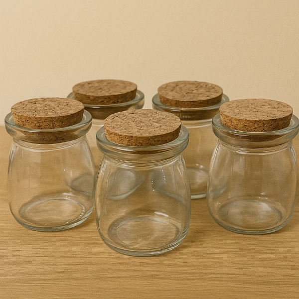 ✨Frasco de vidrio con tapa de corcho  4oz- $25.00 c/u (mayoreo desde 25 pzas)