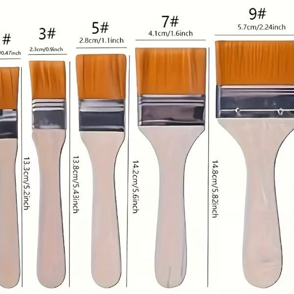 ✨ Set de 5 Pinceles para Pintura en Piezas de Cemento – Diferentes Tamaños | Acabado Uniforme