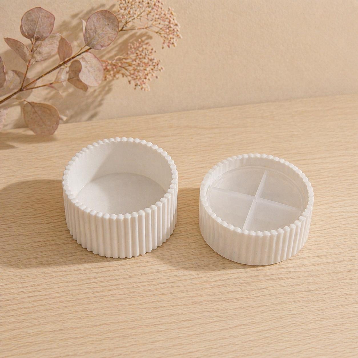 ✨Molde de Silicón Maceta Rayada – Ideal para Cemento