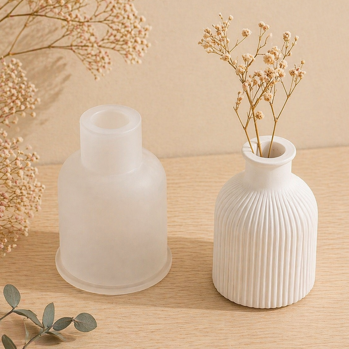 ✨Molde de Silicón Jarron Minimalista – Ideal para Cemento-$115.00