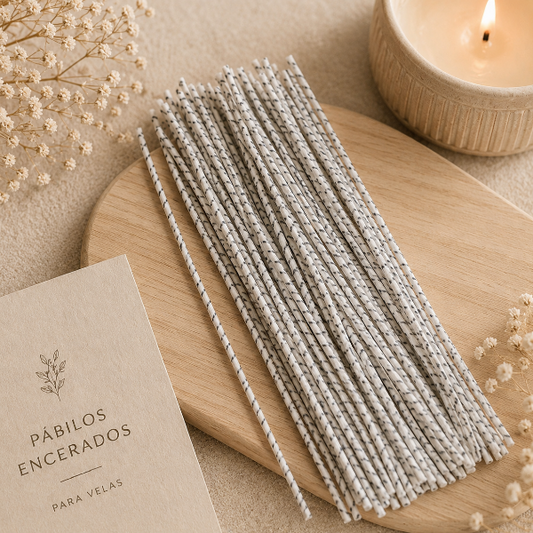 ✨ Pabilos Encerados 20 cm | Calibres 8–32 | 25, 50 y 100 pzas