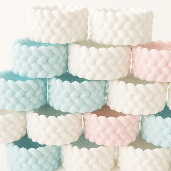 ✨Maceta Crochet de Cemento para Velas––Blanco y Colores Pastel desde  $13.00  (mayoreo +25 pzas)
