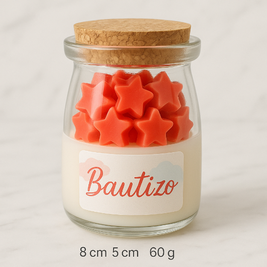 ✨Frasco con Estrellas Bautizo – $71.25 c/u desde 25 pzas