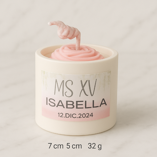 ✨Flor en Maceta de Cemento XV Años– $55.10 c/u desde 25 pzas
