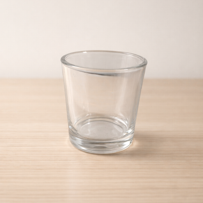 ✨Vaso Votivo de  Vidrio Transparente 100 ml- $18.00 c/u (mayoreo desde 25 pzas)