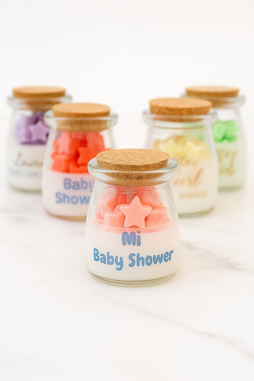 ✨Frasco con Estrellas Baby Shower – $71.25  c/u desde 25 pzas
