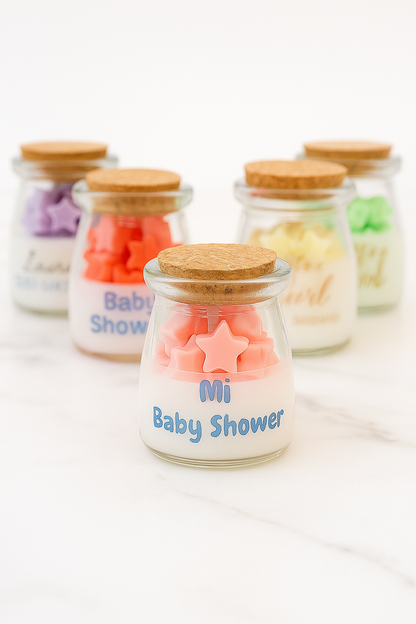 ✨Frasco con Estrellas Baby Shower – $71.25  c/u desde 25 pzas