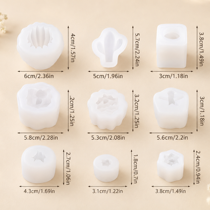 ✨Molde de Silicón  9 Suculentas– Ideal para Velas