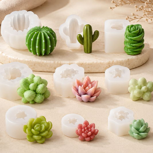✨Molde de Silicón  9 Suculentas– Ideal para Velas