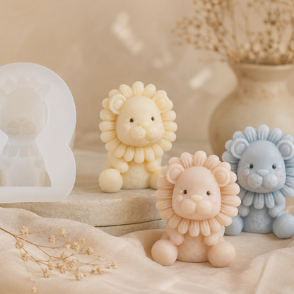 ✨Molde de Silicón  Leoncito– Ideal para Velas