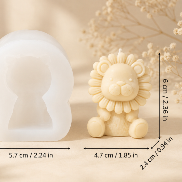 ✨Molde de Silicón  Leoncito– Ideal para Velas