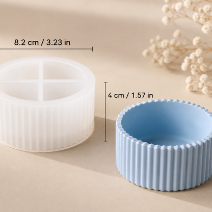 ✨Molde de Silicón Maceta Rayada – Ideal para Cemento