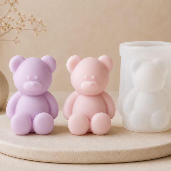 ✨Molde de Silicón  Osito – Ideal para Velas