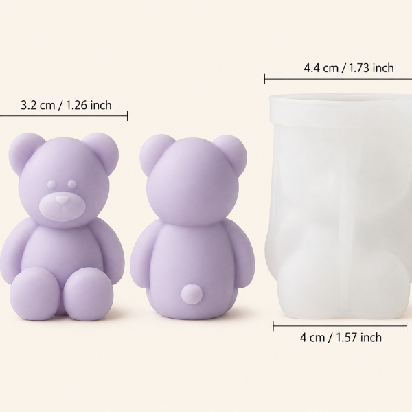 ✨Molde de Silicón  Osito – Ideal para Velas