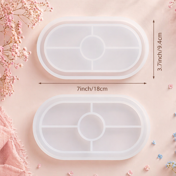 ✨Molde de Silicón Bandeja Oval – Ideal para Cemento-$103.00