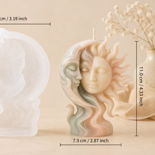 ✨Molde de SilicónSol y Luna – Ideal para Velas