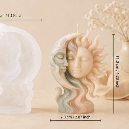 ✨Molde de SilicónSol y Luna – Ideal para Velas