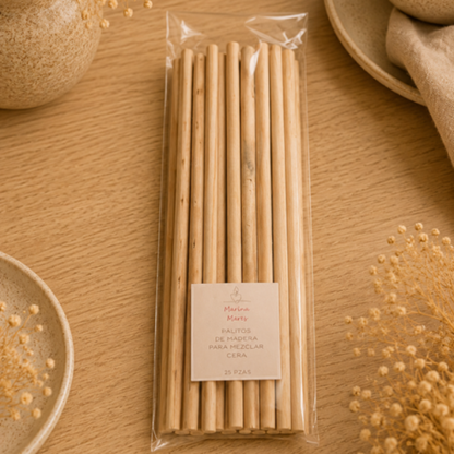 ✨Palitos de Madera para Cera| Ideal para mezclar cera , fragancia y colorante | desde $25.00