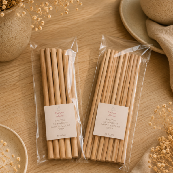 ✨Palitos de Madera para Cera| Ideal para mezclar cera , fragancia y colorante | desde $25.00