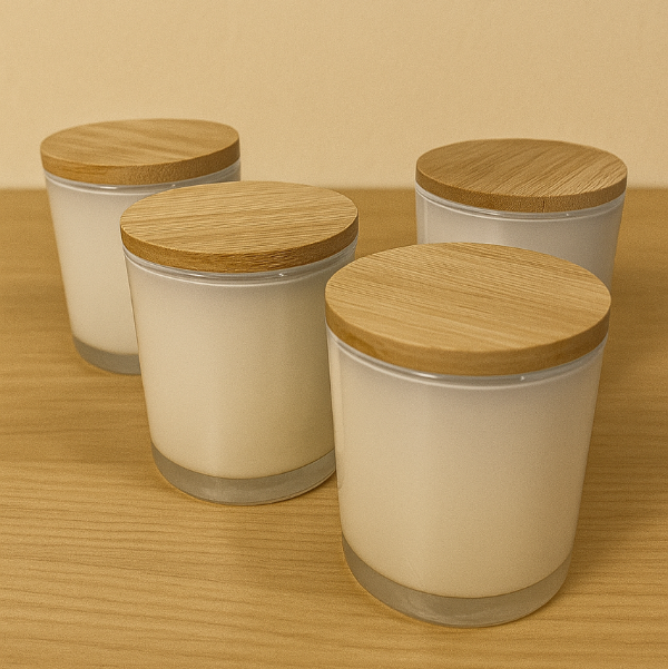 ✨ Frasco de Vidrio Premium con Tapa de Bambú – Ideal para Velas