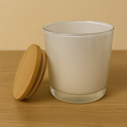 ✨ Frasco de Vidrio Premium con Tapa de Bambú – Ideal para Velas