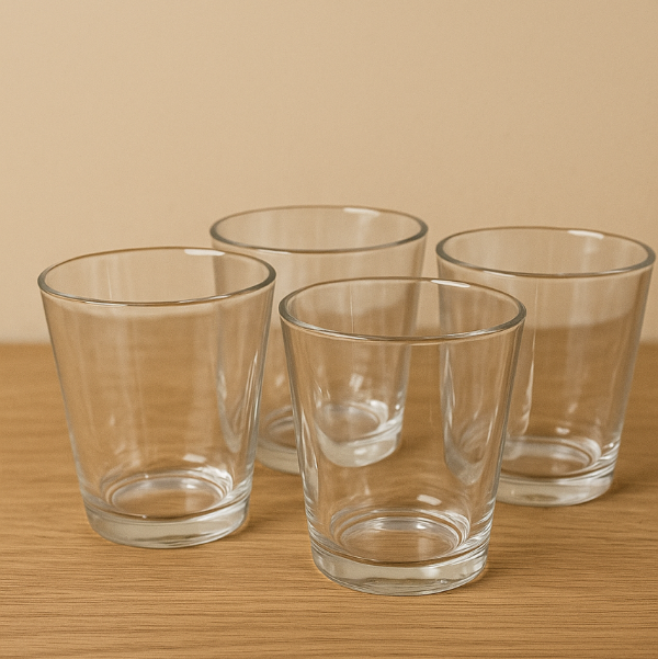 ✨Vaso Votivo de  Vidrio Transparente 100 ml- $18.00 c/u (mayoreo desde 25 pzas)