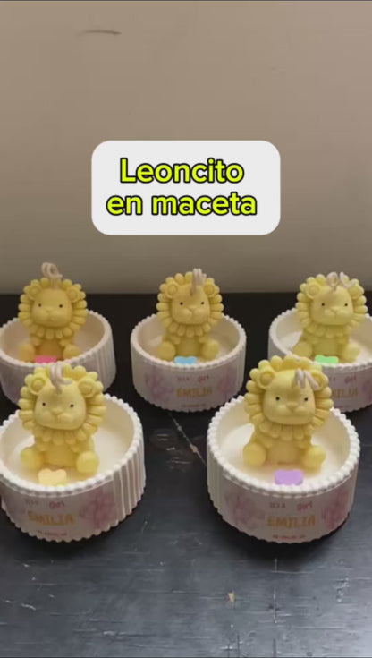 ✨Leoncito en Maceta  Baby Shower– $74.10 c/u desde 25 pzas