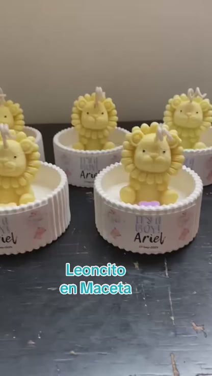 ✨Leoncito en Maceta  Baby Shower– $74.10 c/u desde 25 pzas